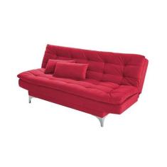Imagem de Sofá-Cama Casal Pratic Suede Liso Vermelho - Império Estofados