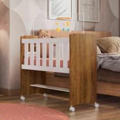 Imagem de Mini Berço 100% MDF com Colchão Léo Yescasa Ipê/Branco