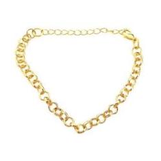 Imagem de Pulseira Bracelete Feminino Elo Português Folheado A Ouro