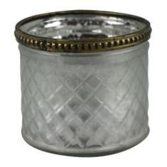 Imagem de Castical De Metal  E Vidro 9cm X 7,5cm