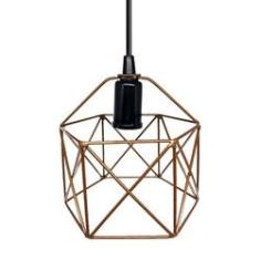 Imagem de Pendente Aramado Hexagonal Cobre - Decora na Net