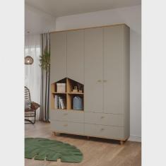 Imagem de Guarda Roupa de Bebê 4 Portas 4 Gavetas Picolé Espresso Móveis