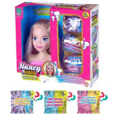 Imagem de Boneca Busto Nancy Hair Surprise Para Pentear Com Acessórios