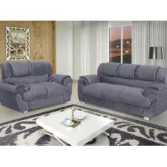 Imagem de Conjunto de sofa 2x3 lugares Cinza- Boareto - 7025