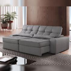 Imagem de Sofá Retrátil e Reclinável 210cm Enzo Plus Grafite