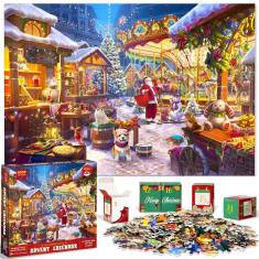 Imagem de Quebra-cabeça do calendário do advento Yokachi Christmas Playground 1008 unidades
