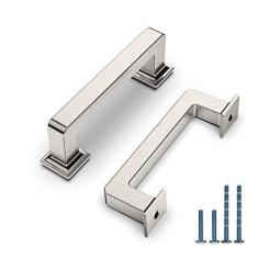 Imagem de KNOKLOCK Pacote com 10 puxadores de armário de cozinha de 96 mm (3,75 pol.) Puxadores de armário de cozinha de níquel acetinado escovado puxadores de gaveta para armário de cômoda e guarda-roupa