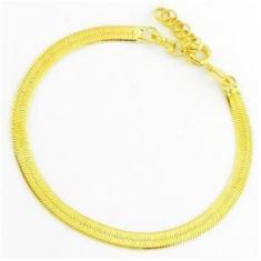 Imagem de Pulseira Feminina 20 A 23cm 3mm Largura Folheada Ouro Pl226