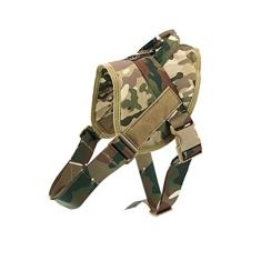 Imagem de Colete tático para cães com arnês para treinamento ao ar livre, colete ajustável para cães de trabalho militar com alça de borracha do sistema Molle