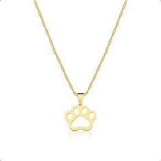 Imagem de Cordão Corrente Ouro 18K 50Cm + Pingente Patinha Pet