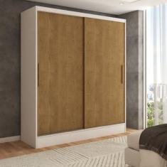 Imagem de Guarda-Roupa Solteiro Swift 2 Portas 2 Gavetas Branco/Cinamomo - Panor