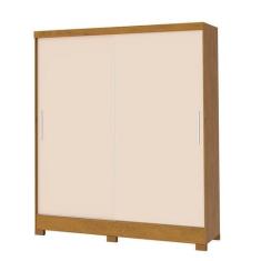 Imagem de Guarda Roupa Casal 2 Portas Correr 2 Gavetas Noce Perola - San Marino