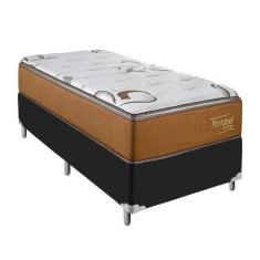 Imagem de Cama Box Solteiro Preta Colchão Toronto De Molas Ensacadas - Portobel