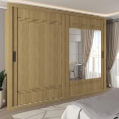 Imagem de Guarda-Roupa Casal Sunderland 2 Portas 4 Gavetas com Espelho 100% Mdf Castanho - Panorama Móveis