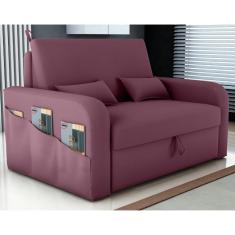 Imagem de Sofá Cama Com Baú Gorteen Veludo Rosê