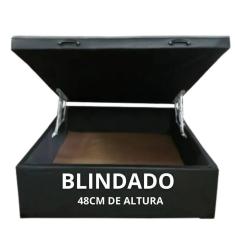 Imagem de Cama Box Baú Casal Blindado com 48cm de altura total - Corino 