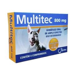 Imagem de Vermífugo Syntec Multitec 800 Mg Para Cães Até 10 Kg - 4 Comprimidos