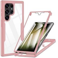 Imagem de Qissy Capa ultra transparente para Samsung Galaxy S23, capa protetora de corpo inteiro de 360° à prova de choque anti-arranhões para Galaxy S23 Ultra, Slilcone TPU fino para Samsung S23 Ultra frontal