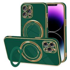 Imagem de Uioeua Capa com suporte magnético compatível com iPhone 12 Pro Max, capa MagSafe com suporte de revestimento de luxo com protetor de lente de câmera completo para iPhone 12 Pro Max, mulheres, meninas,