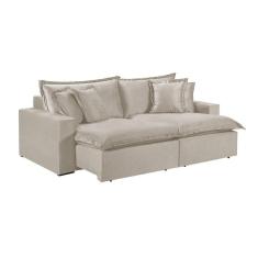 Imagem de Sofá 2 Lugares Retrátil Encosto Fixo M-145 Veludo Martins Creme