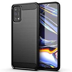 Imagem de Capa para Oppo Realme 7, Realme 7i, Capa Realme 7 Pro, Capa de TPU com Tecnologia de Absorção de Choque Moldura Elevada Protetora para Oppo Realme 7 / Realme 7i / Realme 7 Pro (Preta, para Oppo Realme