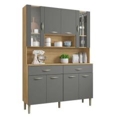 Imagem de Armário de Cozinha com 2 Gavetas Pisa Freijó Gris - CasaH