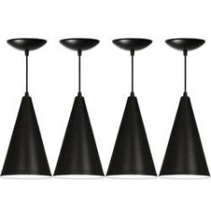 Imagem de Kit 4 Luminária Pendente Cone  Fosco / 