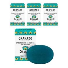 Imagem de Kit 4 Sabonete Em Barra 90G Chá Branco Glicerina Vegetal Óleo De Palma