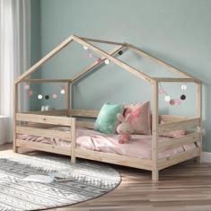 Imagem de Cama Montessoriana Madeira Maciça Casa Com Estrado Rena - Idimex