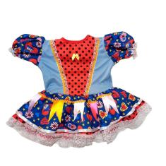 Imagem de Fantasia Vestido Junino Bebe Menina Festa Junina Caipira Mesversario Caipirinha Tematico Quadrilha São João Arraíá Querm