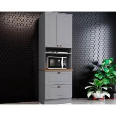 Imagem de Paneleiro De Cozinha Modulado Americana 2 Portas E 2 Gavetas (1 Forno) 71.5cm Cinza/nature - Henn