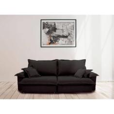 Imagem de Sofá Paris 2.60m Retrátil E Reclinável Super Pillow -preto