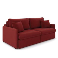 Imagem de Sofá Retrátil Reclinável 3 Lugares 194cm Maili Veludo Vermelho K01 - D`Rossi