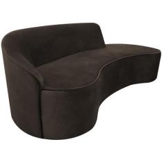 Imagem de Sofá Curvo 04 Lugares 230cm Eron Braço Direito Veludo Marrom Escuro -