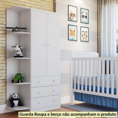 Imagem de Prateleira Externa Canoira para Guarda Roupa Luna/Smim em MDF Móveis Peroba Branco Brilho