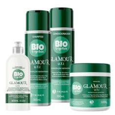 Imagem de Kit Sh+Cond+Mask+Creme Pentear 300ml Biovegetais Uti Glamour - Trihair