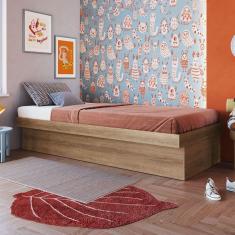 Imagem de Cama de Solteiro Bogotá com Baú Marrom - Art In Móveis