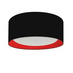 Imagem de Plafon Cilíndrico Md-3161 Cúpula em Duplo Tecido 50x25cm Preto / Vermelho - Bivolt