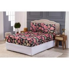 Imagem de Jogo De Lençol 3 Peças Casal Com Elastico Malha Gel Estampado Varias C