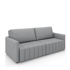 Imagem de Sofá-Cama Decorativo Retrátil Thanos 2 Lugares 192cm Linho Cinza G45 - Gran Belo