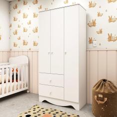 Imagem de Guarda Roupa Infantil 3 Portas 2 Gavetas mdf Bên Móveis Peroba