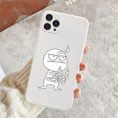 Imagem de Capa de telefone engraçada para iphone 11 12 13 pro max mini capas de dedo médio para iphone 7 8 plus x xr xs max capa traseira macia, branco t2620, para iphone x xs
