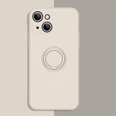 Imagem de Capa de telefone de silicone líquido macio para iPhone 11 12 13 Pro Max 13Mini XS Max X XR 7 8 Plus SE 2020 Stand Ring Capa à prova de choque, branco antigo, para iPhone 11 Pro