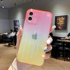 Imagem de Capa degradê transparente aurora de luxo para iphone 12 11 pro max 12 mini x xr xs max 7 8 plus se 2020 capa traseira macia, 5, para iphone12 pro max