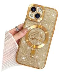 Imagem de BITOBE Projetado para iPhone 13 Capa com glitter design de coração amor, revestimento de TPU macio luxuoso brilhante à prova de choque fino amortecedor com proteção de câmera para mulheres meninas