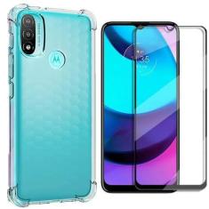 Imagem de Capinha Capa Tpu Silicone + Pelicula Protetora 3D Para Moto E20 - Univ