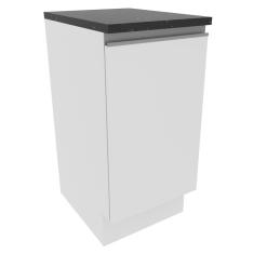 Imagem de Balcão Madesa Acordes 100% MDF 40 cm - 1 Porta Branco Brilho