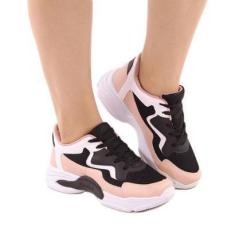 Imagem de Tênis Feminino Blogueira Casual Plataforma Chunky Sola Alta-Feminino