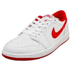 Imagem de Tênis Air Jordan 1 Low OG, Branco/vermelho universitário - branco, 41