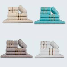 Imagem de Jogo De Toalhas 24 Pçs Coleção Dubai 100% Algodão Bg+vd+cz+br